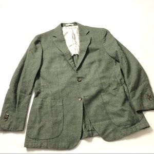 Suitsupply Havana Patch HL Blazer US 46 Green Wool Silk Linen Cashmere Jacket